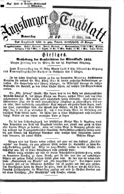 Augsburger Tagblatt Donnerstag 17. März 1864