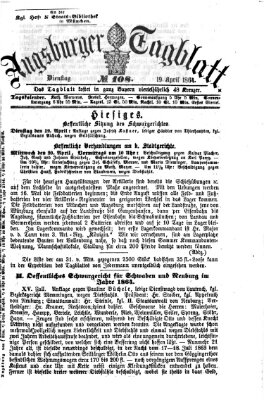 Augsburger Tagblatt Dienstag 19. April 1864