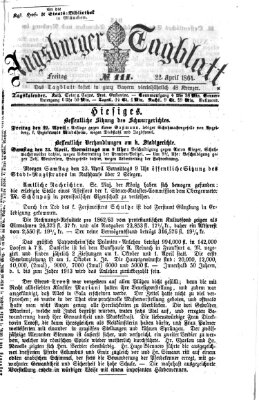 Augsburger Tagblatt Freitag 22. April 1864