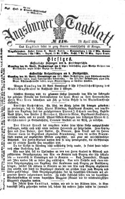 Augsburger Tagblatt Freitag 29. April 1864