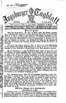 Augsburger Tagblatt Samstag 21. Mai 1864