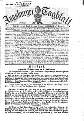 Augsburger Tagblatt Freitag 1. Juli 1864