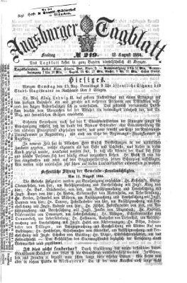 Augsburger Tagblatt Freitag 12. August 1864