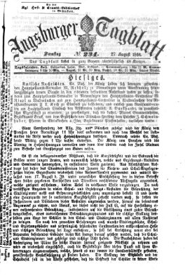 Augsburger Tagblatt Samstag 27. August 1864