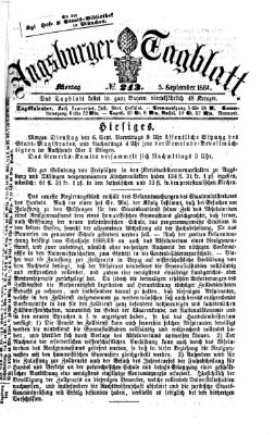 Augsburger Tagblatt Montag 5. September 1864