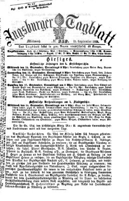 Augsburger Tagblatt Mittwoch 14. September 1864