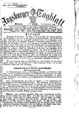 Augsburger Tagblatt Mittwoch 21. September 1864