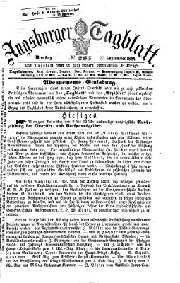 Augsburger Tagblatt Dienstag 27. September 1864