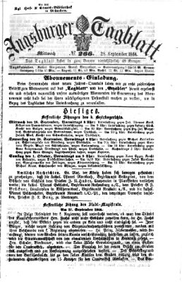 Augsburger Tagblatt Mittwoch 28. September 1864