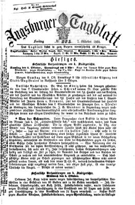 Augsburger Tagblatt Freitag 7. Oktober 1864