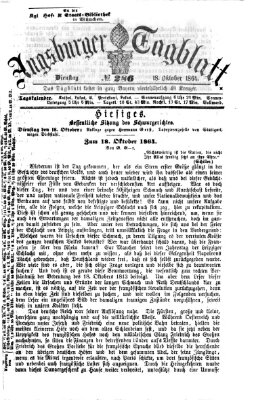 Augsburger Tagblatt Dienstag 18. Oktober 1864