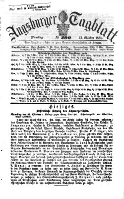 Augsburger Tagblatt Samstag 22. Oktober 1864