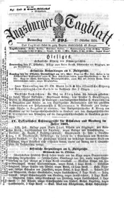 Augsburger Tagblatt Donnerstag 27. Oktober 1864