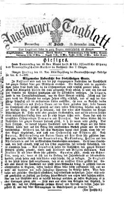 Augsburger Tagblatt Donnerstag 10. November 1864