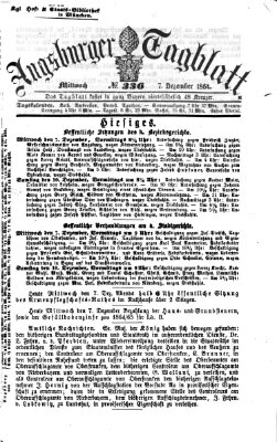 Augsburger Tagblatt Mittwoch 7. Dezember 1864