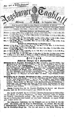 Augsburger Tagblatt Mittwoch 14. Dezember 1864