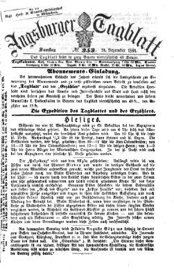 Augsburger Tagblatt Samstag 24. Dezember 1864