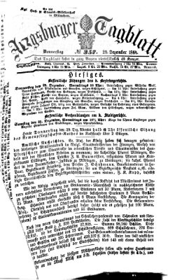 Augsburger Tagblatt Donnerstag 29. Dezember 1864