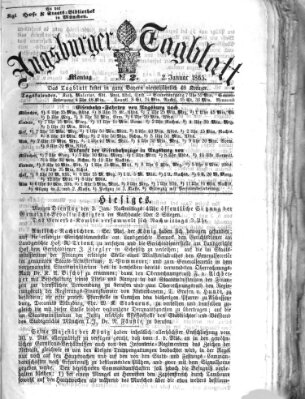 Augsburger Tagblatt Montag 2. Januar 1865