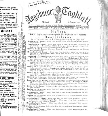 Augsburger Tagblatt Mittwoch 4. Januar 1865