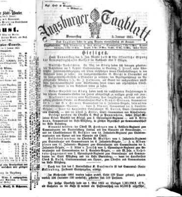 Augsburger Tagblatt Donnerstag 5. Januar 1865