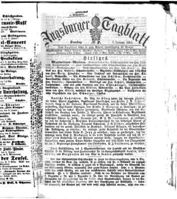 Augsburger Tagblatt Samstag 7. Januar 1865