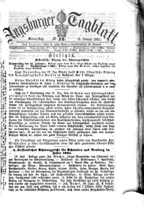 Augsburger Tagblatt Donnerstag 12. Januar 1865