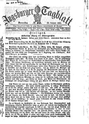 Augsburger Tagblatt Donnerstag 26. Januar 1865