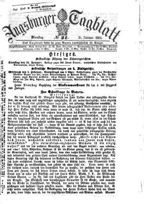 Augsburger Tagblatt Dienstag 31. Januar 1865