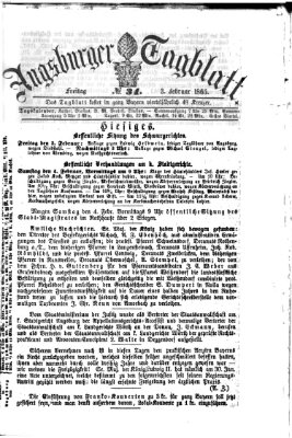 Augsburger Tagblatt Freitag 3. Februar 1865