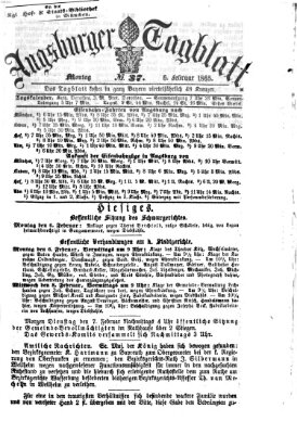 Augsburger Tagblatt Montag 6. Februar 1865