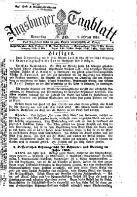 Augsburger Tagblatt Donnerstag 9. Februar 1865