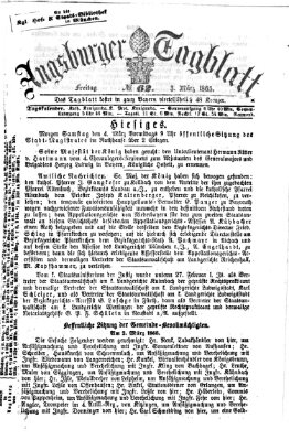 Augsburger Tagblatt Freitag 3. März 1865
