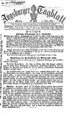 Augsburger Tagblatt Montag 6. März 1865