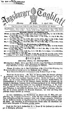 Augsburger Tagblatt Montag 3. April 1865