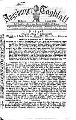 Augsburger Tagblatt Mittwoch 5. April 1865