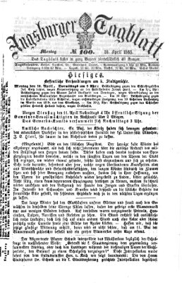 Augsburger Tagblatt Montag 10. April 1865