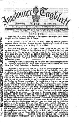 Augsburger Tagblatt Donnerstag 13. April 1865