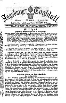 Augsburger Tagblatt Montag 17. April 1865