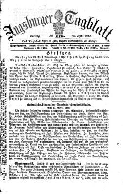 Augsburger Tagblatt Freitag 28. April 1865