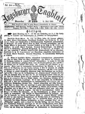 Augsburger Tagblatt Donnerstag 11. Mai 1865