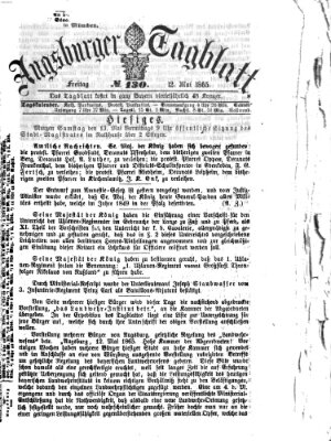 Augsburger Tagblatt Freitag 12. Mai 1865