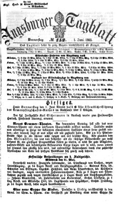 Augsburger Tagblatt Donnerstag 1. Juni 1865