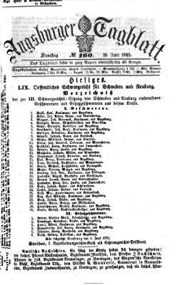 Augsburger Tagblatt Samstag 10. Juni 1865