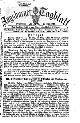 Augsburger Tagblatt Donnerstag 29. Juni 1865