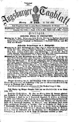 Augsburger Tagblatt Montag 10. Juli 1865