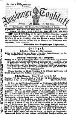 Augsburger Tagblatt Freitag 21. Juli 1865