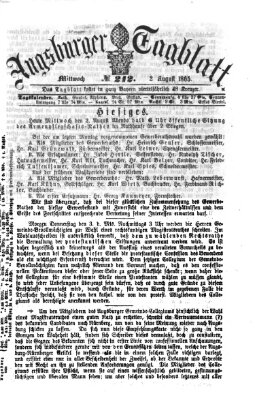 Augsburger Tagblatt Mittwoch 2. August 1865