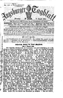 Augsburger Tagblatt Sonntag 6. August 1865