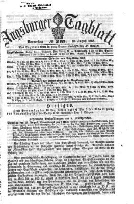 Augsburger Tagblatt Donnerstag 10. August 1865